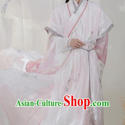 China Ancient Scholar Costumes Male Traditional Hanfu Da Hu Outfit Ming Dynasty Young Childe Clothing