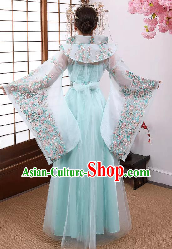 China Tang Dynasty Empress Clothing Blue Hanfu Dress Ancient Royal Queen Costume China Tang Dynasty Empress Clothing Blue Hanfu Dress Ancient Royal Queen Costume