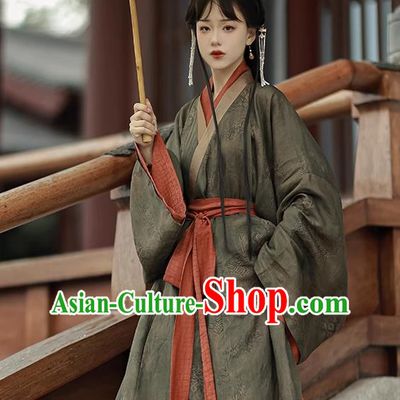 China Song Dynasty Young Lady Replica Costumes Hanfu Long Gowns Ancient Royal Princess Clothing