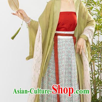 China Song Dynasty Young Lady Costumes Traditional Long Beizi Hanfu Ancient Imperial Consort Clothing Complete Set