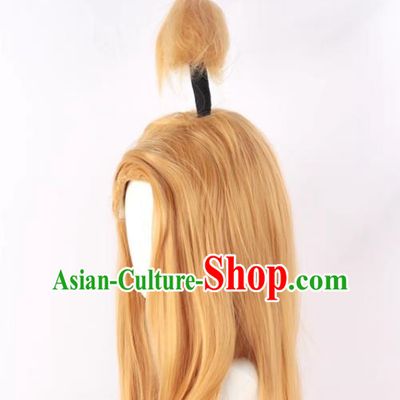 Naruto Deidara Cosplay Wig Original Golden Long Hair Cos