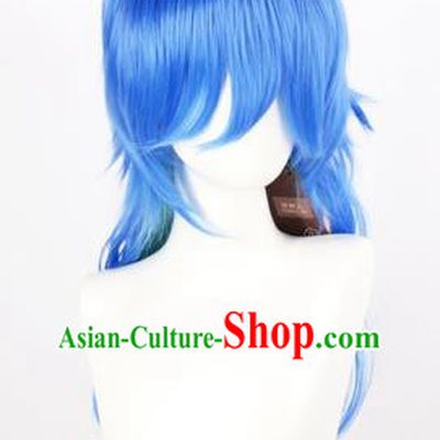 Dramatical Murder DMMD Celeste Vanilla Blue Thickened Mixed Color Gradient COS Wig