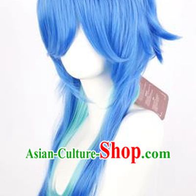 Dramatical Murder DMMD Celeste Vanilla Blue Thickened Mixed Color Gradient COS Wig