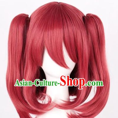 Kurosawa Ruby Water Ball Aqours Small Tiger Mouth Clip Mixed Dark Red Cosplay Anime Wig