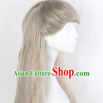 Beauty Long Curly Hair Perm Flaxen Men Stage Cosplay Thor Cosplay Wig