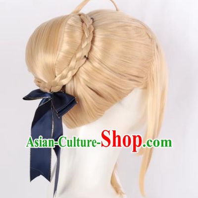 Fate My King Saber Mixed Golden Hair Version Cosplay Ladies Anime Wig