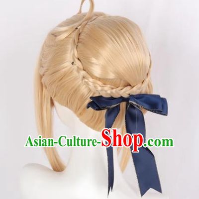 Fate My King Saber Mixed Golden Hair Version Cosplay Ladies Anime Wig