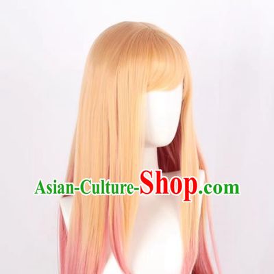 Dressing Doll Falls In Love Kitagawa Uimu Yellow Gradient Pink Lady Cos Anime Wig