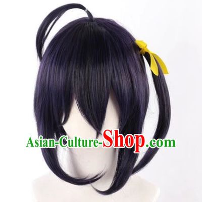 Chuunibyou Also Wants To Fall In Love With The Six Flowered Blue Purple And Black Hairband And Cosplay Wig