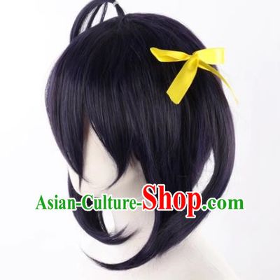 Chuunibyou Also Wants To Fall In Love With The Six Flowered Blue Purple And Black Hairband And Cosplay Wig