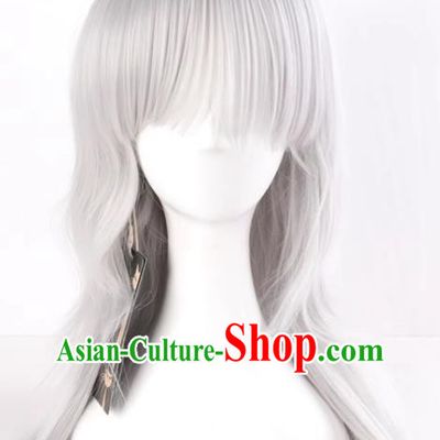 Yuanqi Girl Yuankou Shen Bawei Automata A2 Universal Silver White Long Hair COS Wig