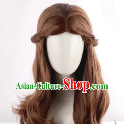 Movie Cos Wig Brown Long Curly Hair Cosplay Long Hair
