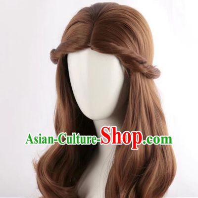 Movie Cos Wig Brown Long Curly Hair Cosplay Long Hair
