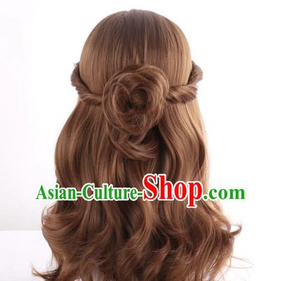 Movie Cos Wig Brown Long Curly Hair Cosplay Long Hair