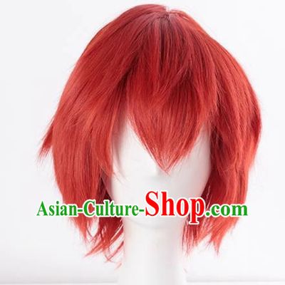 Assassination Classroom Akabane Industry Emiya Shirou Orange Red Short Hair Cos Wig Fake Hair