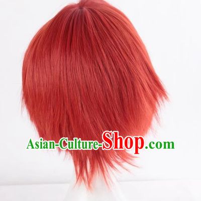Assassination Classroom Akabane Industry Emiya Shirou Orange Red Short Hair Cos Wig Fake Hair
