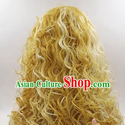 Screw Roll African Long Curly Hair Dirty Braids European And American Style Cosplay Ladies Curly Hair Mixed Blonde Wig