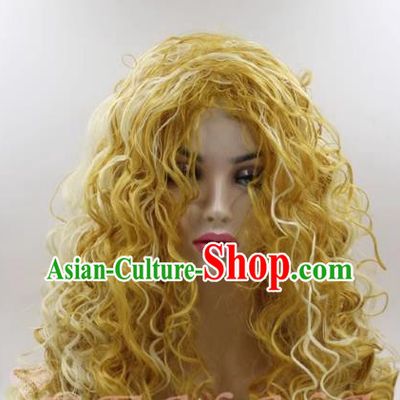Screw Roll African Long Curly Hair Dirty Braids European And American Style Cosplay Ladies Curly Hair Mixed Blonde Wig