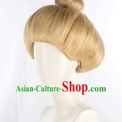 Spirited Away Yubaba Full Headgear Light Yellow Hair Bag Without Bangs Anime COS Full Wig