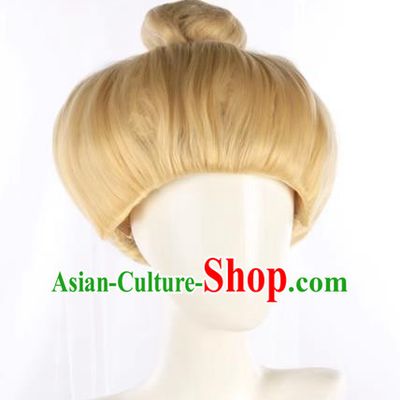 Spirited Away Yubaba Full Headgear Light Yellow Hair Bag Without Bangs Anime COS Full Wig