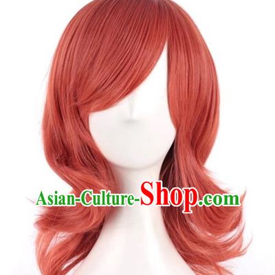 Love Live Nishikino Maki Slightly Curly Hair Mixed With Watermelon Red Cosplay Wig