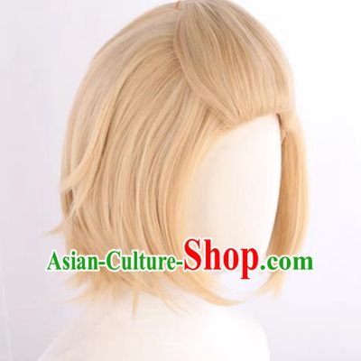 Tokyo Swastika Avengers Sano Manjiro Light Blond Big Back Curly Short Hair Cos Wig