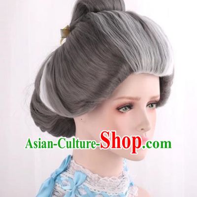 Stepmother Silver Gray Mixed White Animation Stage Play Cosplay COS Wig