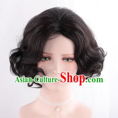 Retro Short Curly Republic Of China Old Shanghai Style Cos Wig