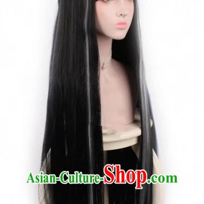 Dangan Ronbu Danganronpa Mita Yui Blows Horn Long Straight Hair Mixed Color Styling COS Wig