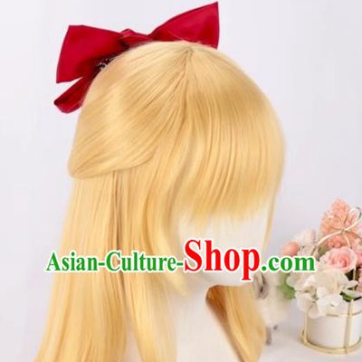 Anime Long Hair Cos Sailor Moon Venus Aino Minako Light Blonde Cosplay Wig