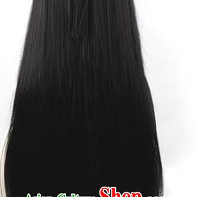 Ayari Maya Cos Fake Hair Black 100cm Female Full Bangs Long Straight Hair Cosplay Wig