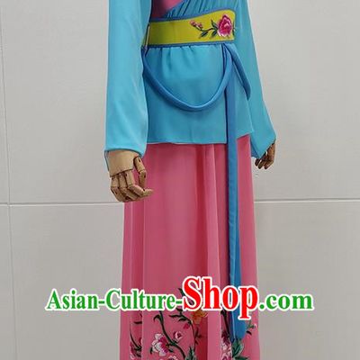 Drama Maid Costumes Yue Opera Huangmei Opera Performance Costumes Qiong Opera Singers Opera Fujian Opera Village Girls Opera Costumes