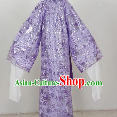 Purple Drama Costumes Ancient Costumes Yue Opera Huangmei Opera Costumes Cantonese Opera And Qiong Opera Costumes Sequins Diagonal Collar Water Sleeves Student Clothes
