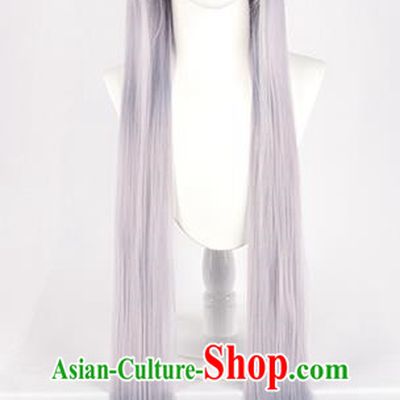 Zhan Ji Swan Song Yukiyin Chris Cos Wig Lavender 100CM Long Straight Hair
