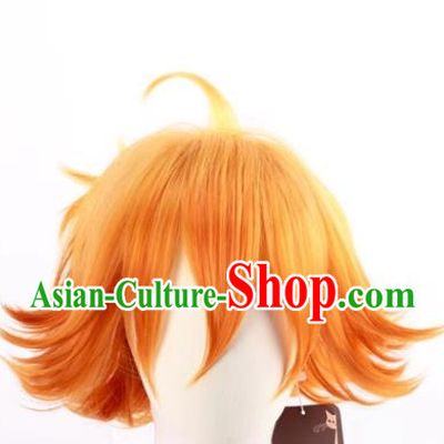 The Promised Neverland Cos Emma Yellow Gradient Orange Reversed Short Hair Cosplay Wig