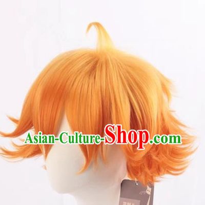 The Promised Neverland Cos Emma Yellow Gradient Orange Reversed Short Hair Cosplay Wig