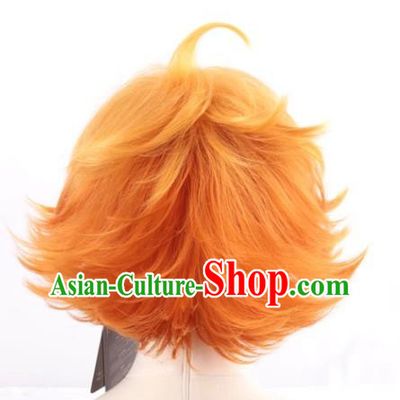 The Promised Neverland Cos Emma Yellow Gradient Orange Reversed Short Hair Cosplay Wig