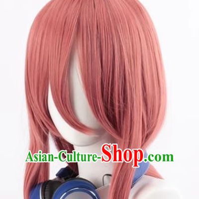 Fifth Quarter Flower Wedding Bride Nakano Mijiu Smoke Pink Long Straight Hair Cos Anime Wig
