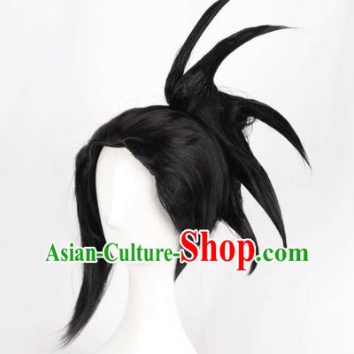 My Hero Academia 8 Million Black Explosive Tiger Card Samurai Head Cosplay Wig