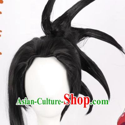 My Hero Academia 8 Million Black Explosive Tiger Card Samurai Head Cosplay Wig