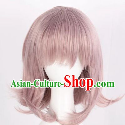 Danganronpa Nanami Chiaki Cos Lavender Mid Length Hair And Face Styling Cosplay Wig