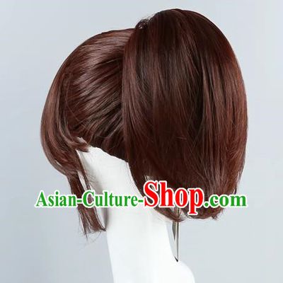 Brown Single Ponytail Wig