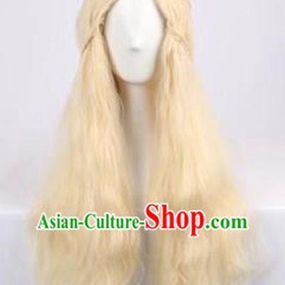 Yellow Corn Perm Cos Wig