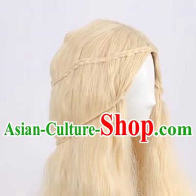 Yellow Corn Perm Cos Wig