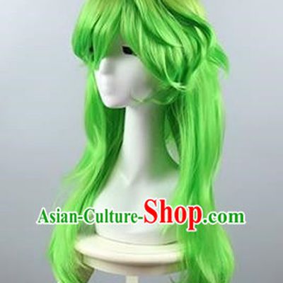 Niko Yellow Gradient Green Reversed COS Long Straight Hair Wig