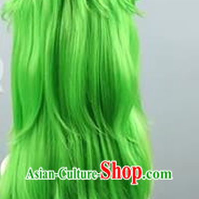 Niko Yellow Gradient Green Reversed COS Long Straight Hair Wig