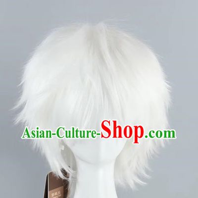 Gintama Sakata Gintoki Minghu Reversed Fluffy Qisili White Men Short Hair Cos Wig