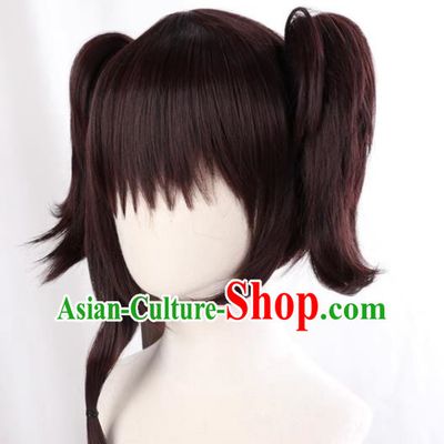 Iron Fortress Cabanelli Unnamed Dark Brown Split Double Tiger Clip Female Cosplay Wig