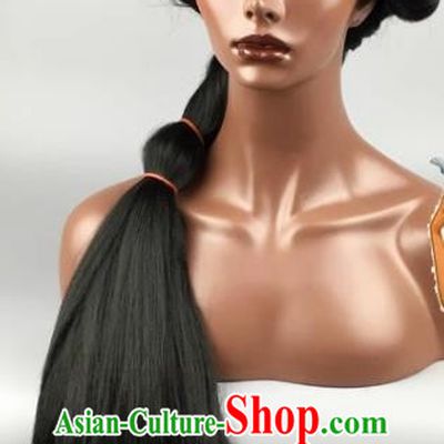 Black Fluffy Style Long Braid Cos Wig