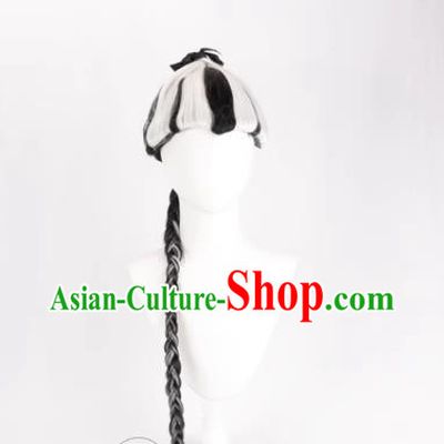140CM Fifth Identity Cos Susu Umbrella Soul Black Impermanence Fake Hair Male Cosplay Wig